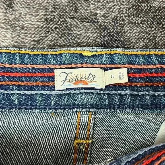 SOLD Faherty Long Denim Skirt Button Front Medium Blue Wash Denim Women's 26 - Picture 3 of 10